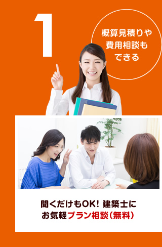 概算見積りや費用相談もできる 聞くだけもＯＫ！建築士にお気軽プラン相談（無料）