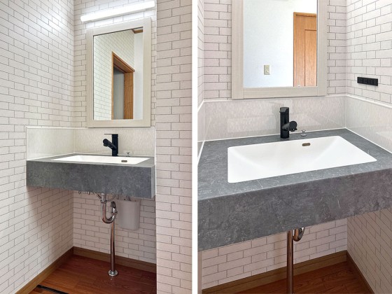 スタイリッシュで清潔なサニタリー