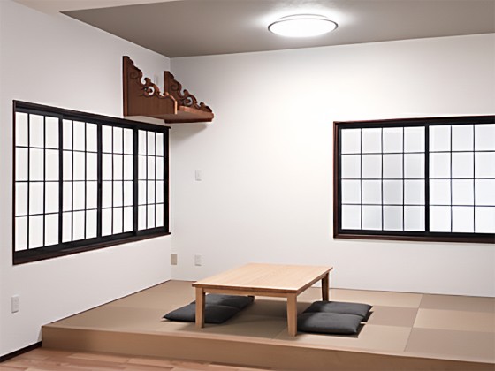 障子戸でつながる、畳リビング