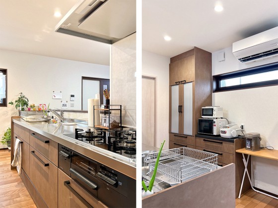 モダンで機能的な対面キッチン