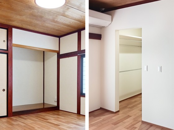 和室⇒ウォークインクローゼット付寝室に！
