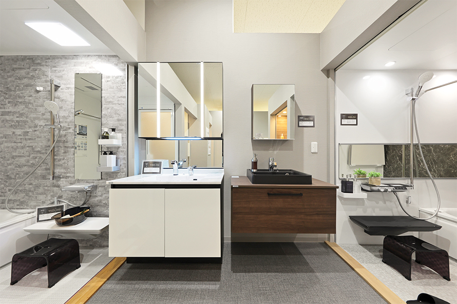 比較のできる洗面ブース